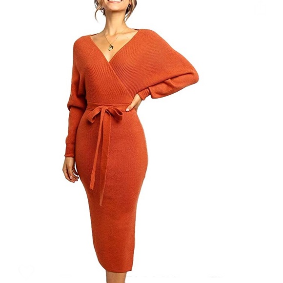 Dresses & Skirts - Women’s v-neck wrap midi dress